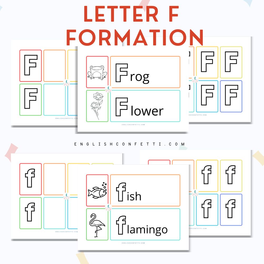 letter F worksheets for preschool and kindergarten age children