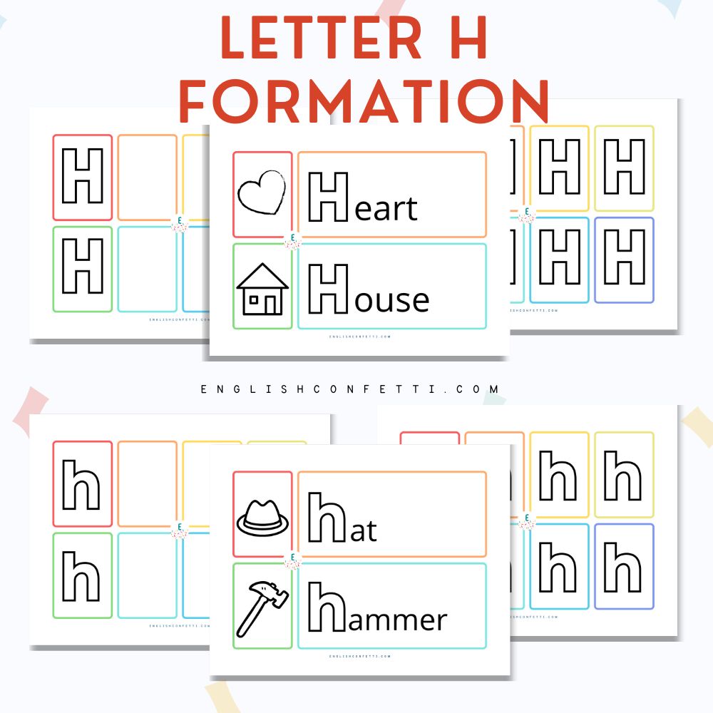letter H worksheets for preschool and kindergarten age children