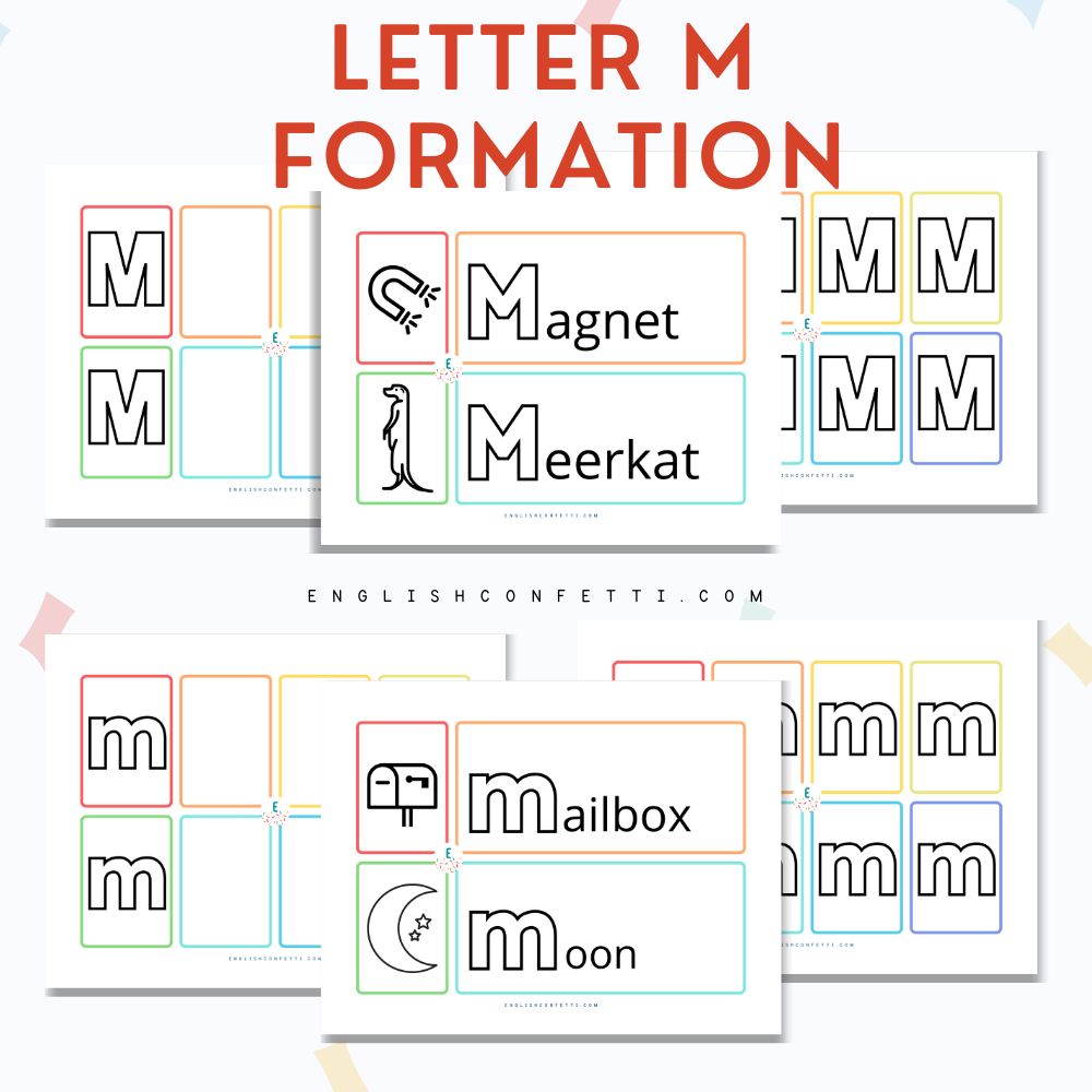 letter M worksheets for preschool and kindergarten age children