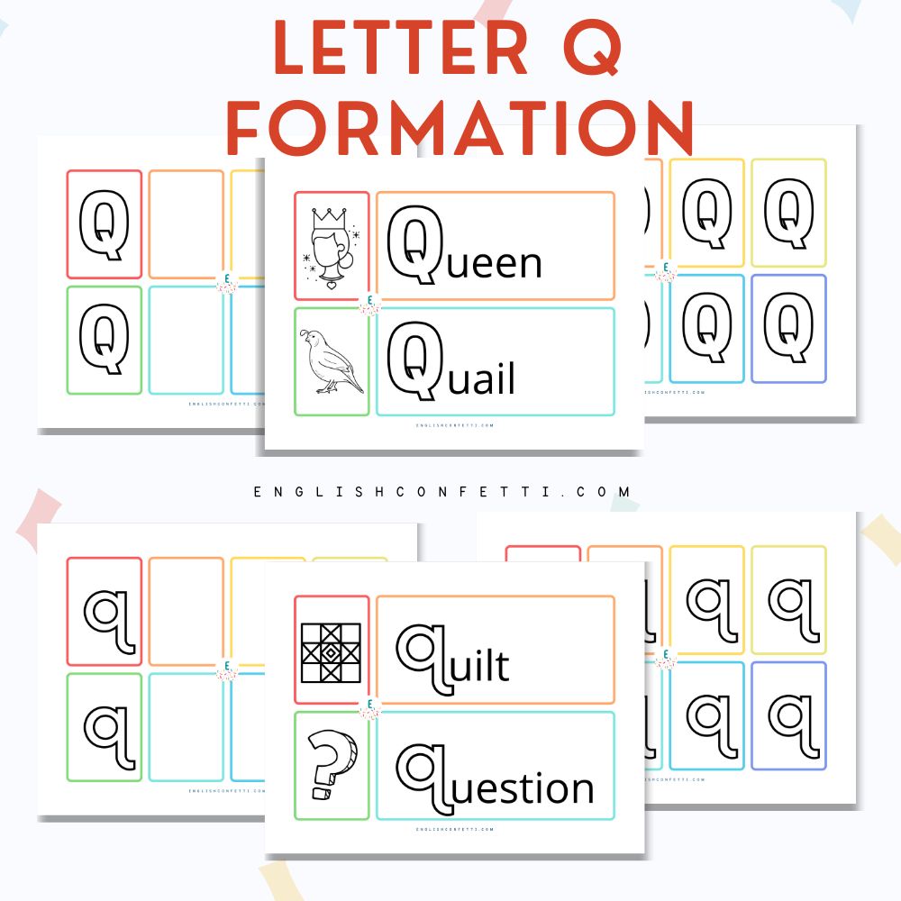 letter Q worksheets for preschool and kindergarten age children