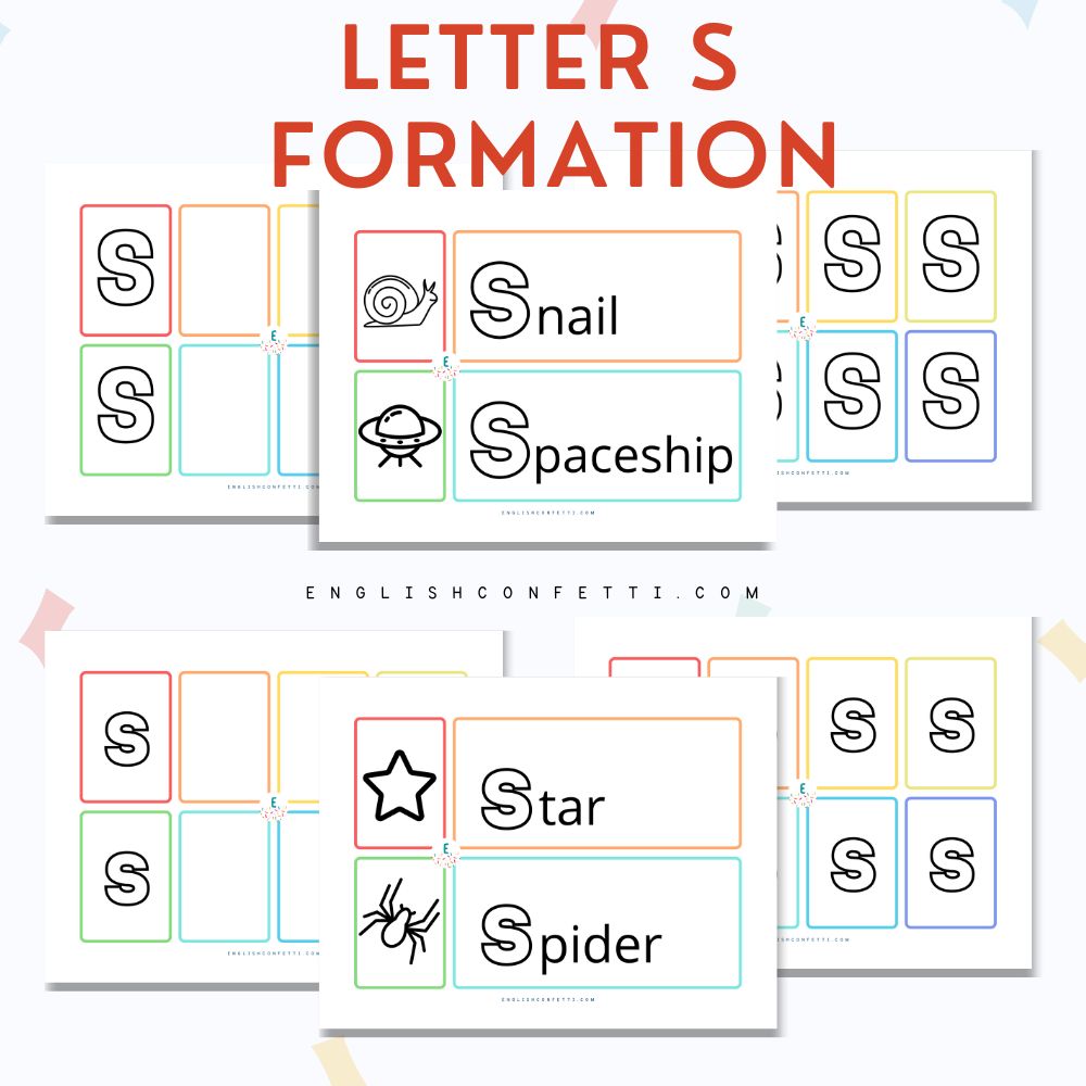 letter S worksheets for preschool and kindergarten age children