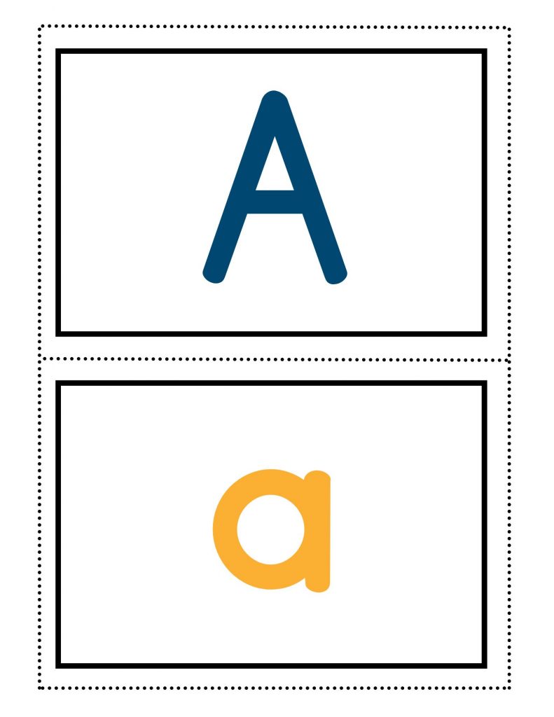 Letter A flashcard worksheets. Print. Cut. Match. This activity can be completed again and again.