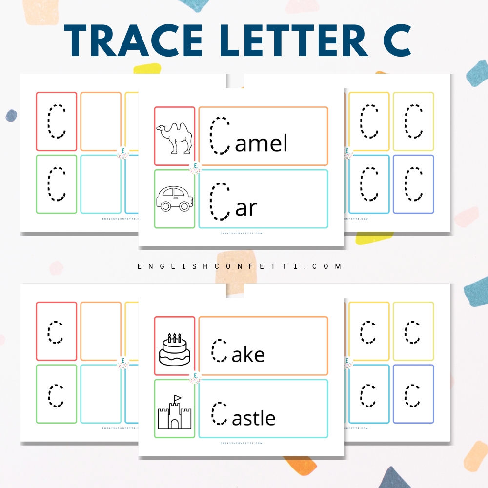 Kindergarten and Preschool Letter C Tracing Worksheets 
