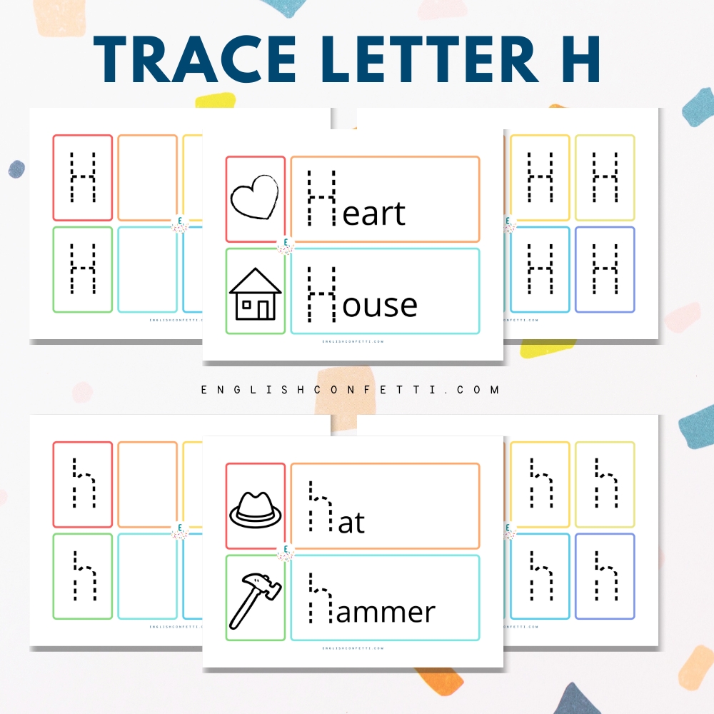 Kindergarten and Preschool Letter H Tracing Worksheets 
