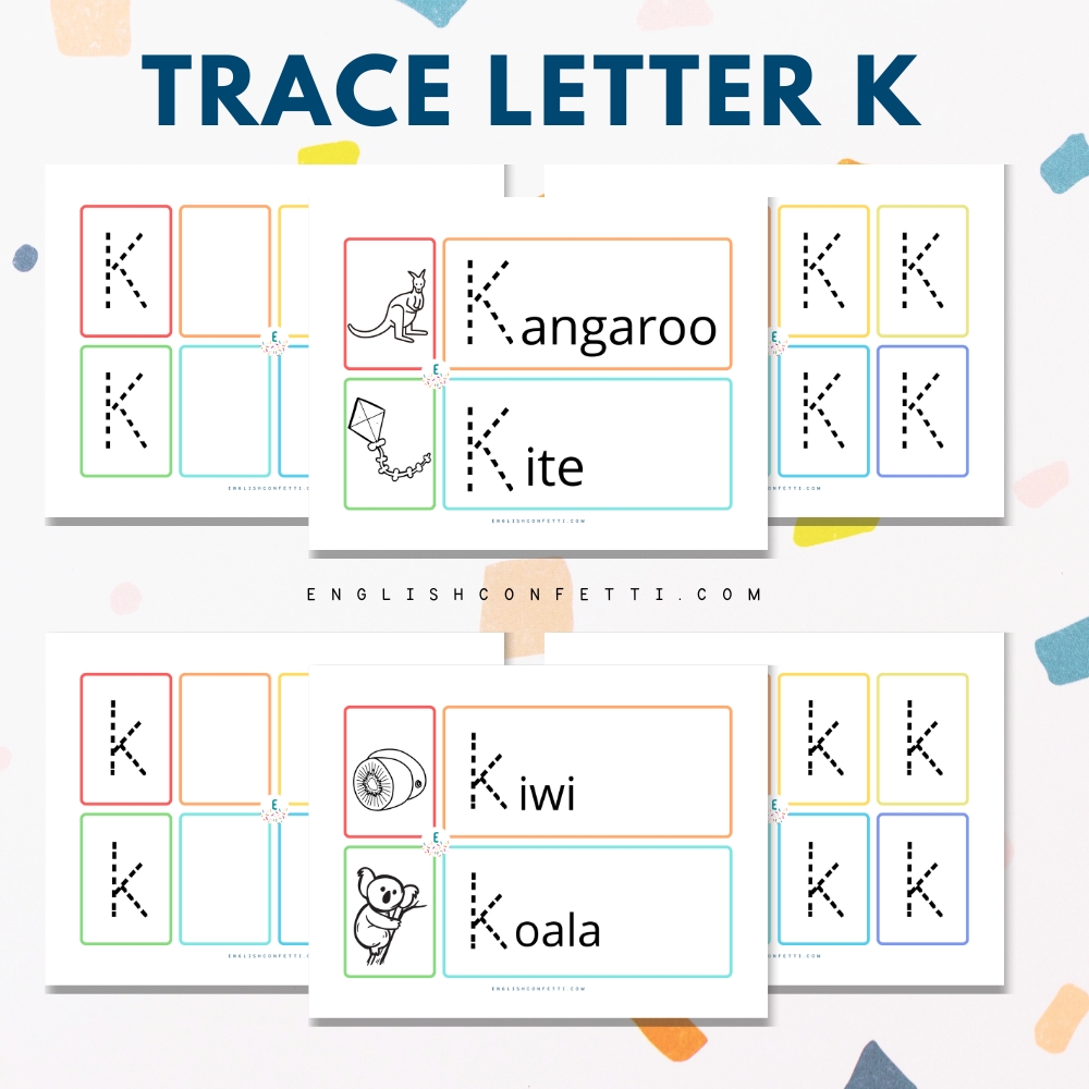 Kindergarten and Preschool Letter K Tracing Worksheets 
