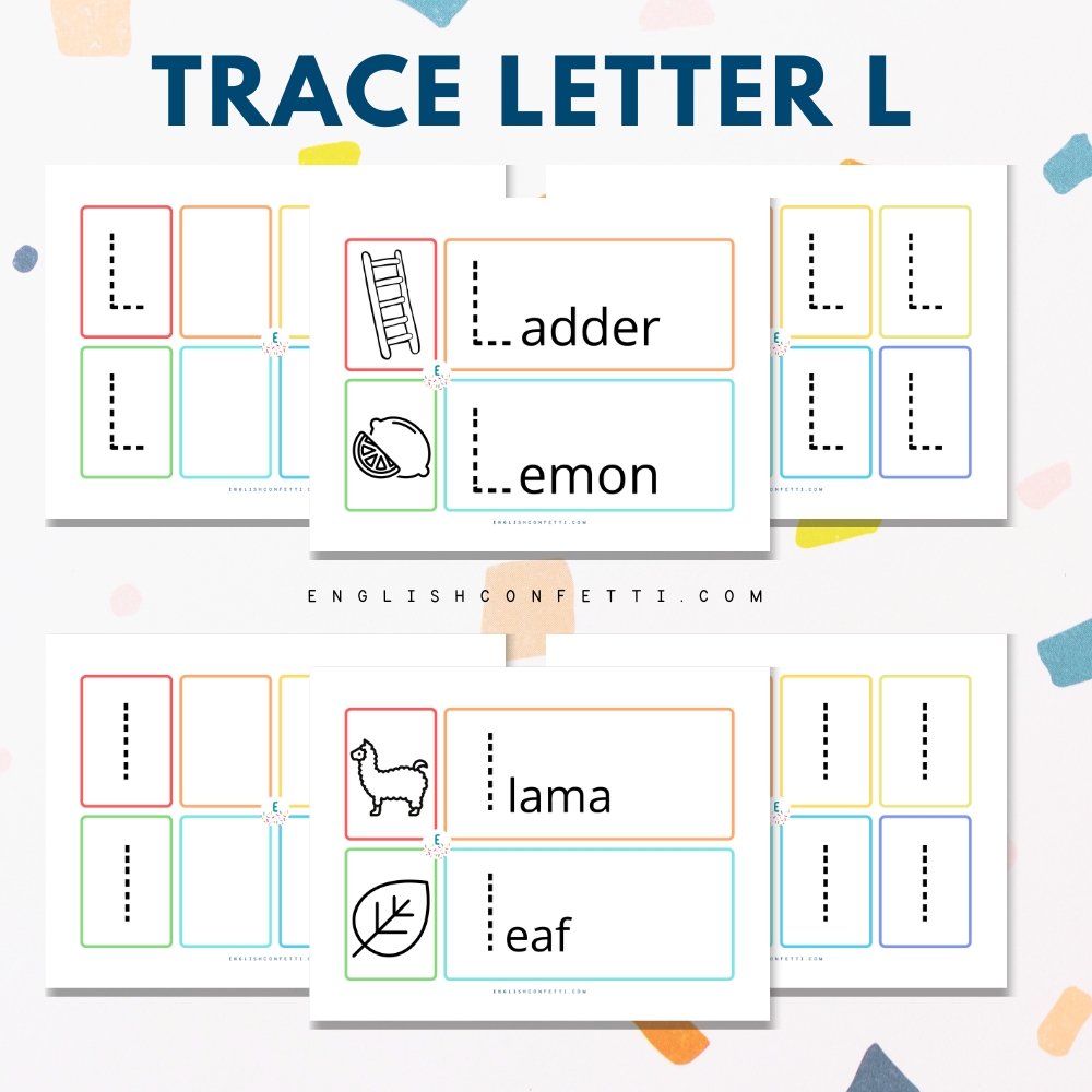 Kindergarten and Preschool Letter L Tracing Worksheets 
