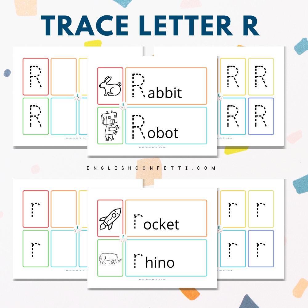 Kindergarten and Preschool Letter R Tracing Worksheets 