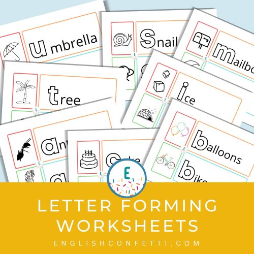 letter forming and letter formation worksheets for children learning to write
