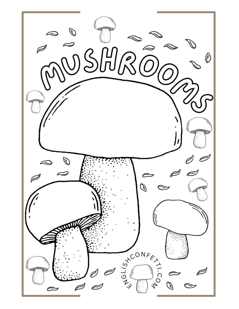 fun mushroom coloring page photo