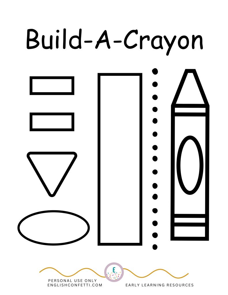 Build a crayon activity for children for fine motor skills