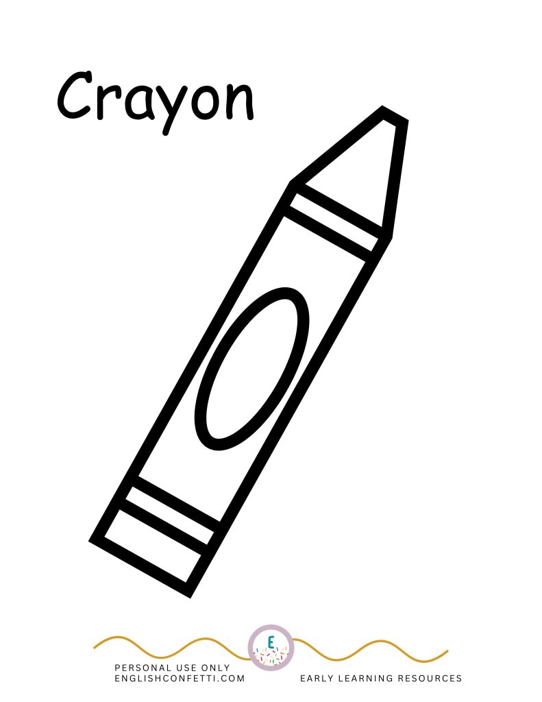 Single crayon outline template printable for children