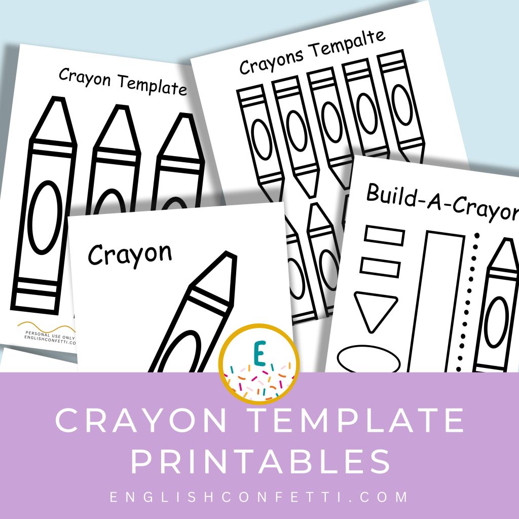 Crayon template printable post cover for free 