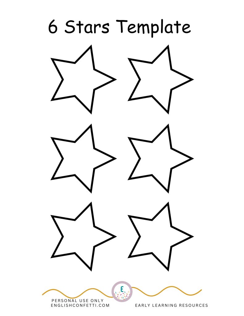 free star template with six stars